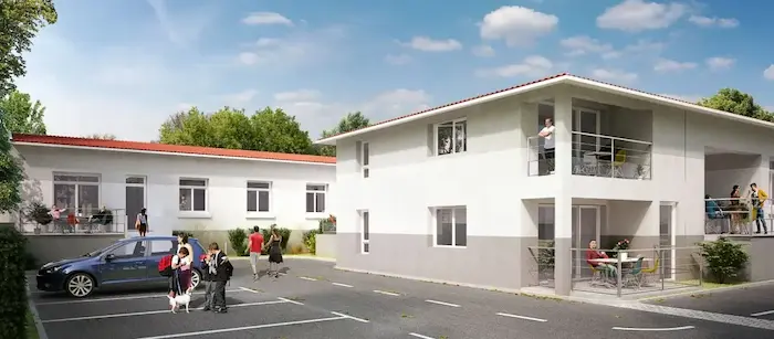 Perspective d'une maison individuelle conçue par l'Atelier R-2
