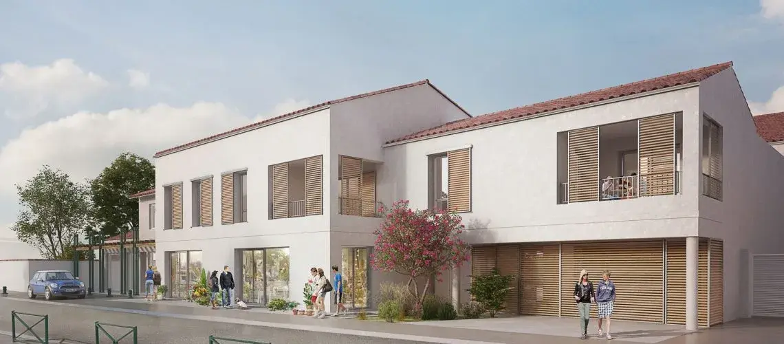 Vue depuis la rue d'un projet d'extension réalisé par l'Atelier R-2